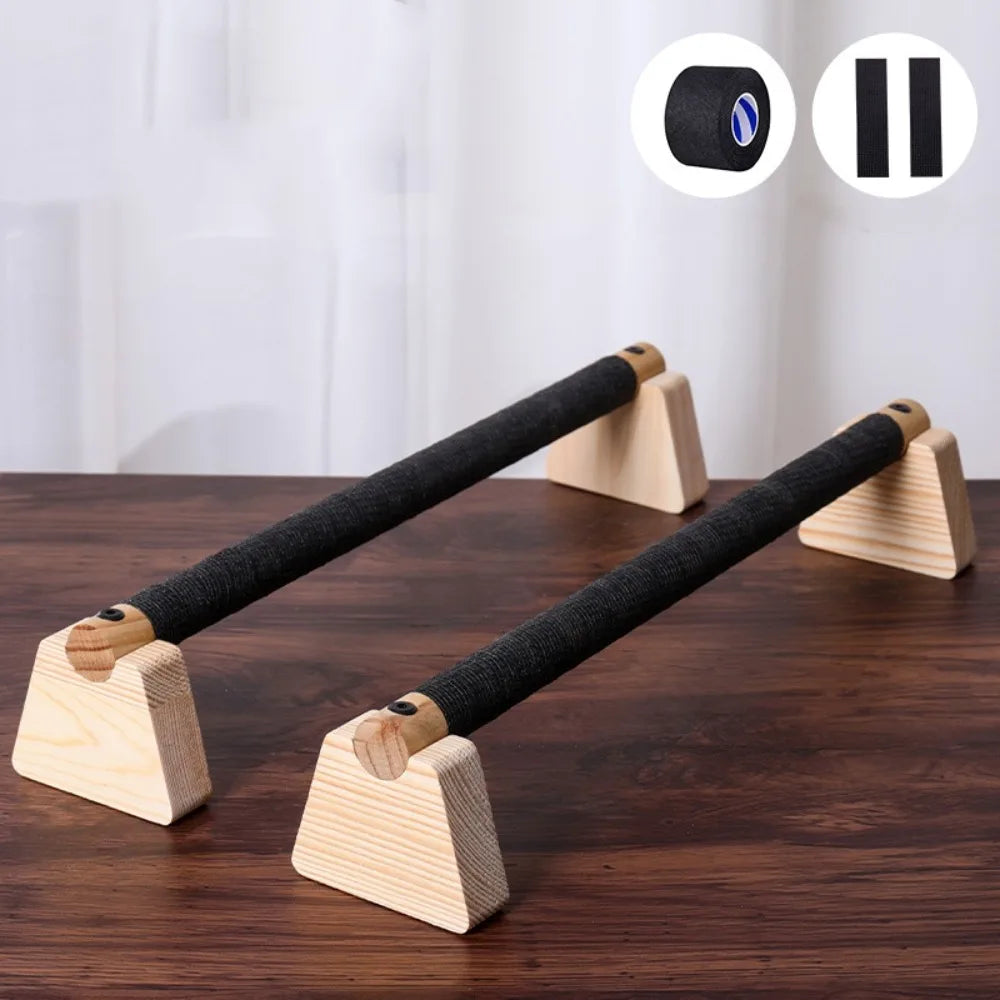 Premium Solid Wood Push-Up Bars with Thickened Handles - Non-Slip and Stable Home Fitness Equipment