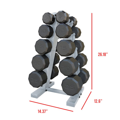 Barbell 150 Lbs. Eco Dumbbells Set with Rack