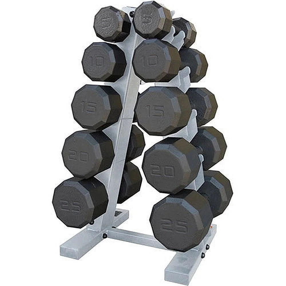 Barbell 150 Lbs. Eco Dumbbells Set with Rack