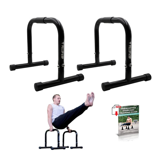 PULLUP & DIP Fitness Parallettes, Medium Parallette Bars for Calisthenics, Cr...