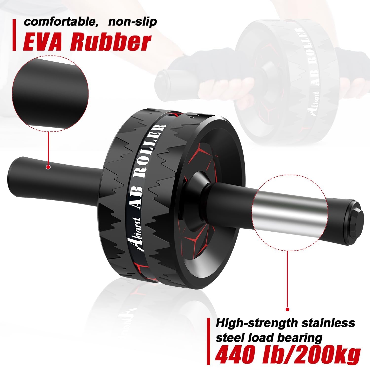 Abiarst Ab Roller Wheel, Abs Workout Equipment for Abdominal & Core Strength ...