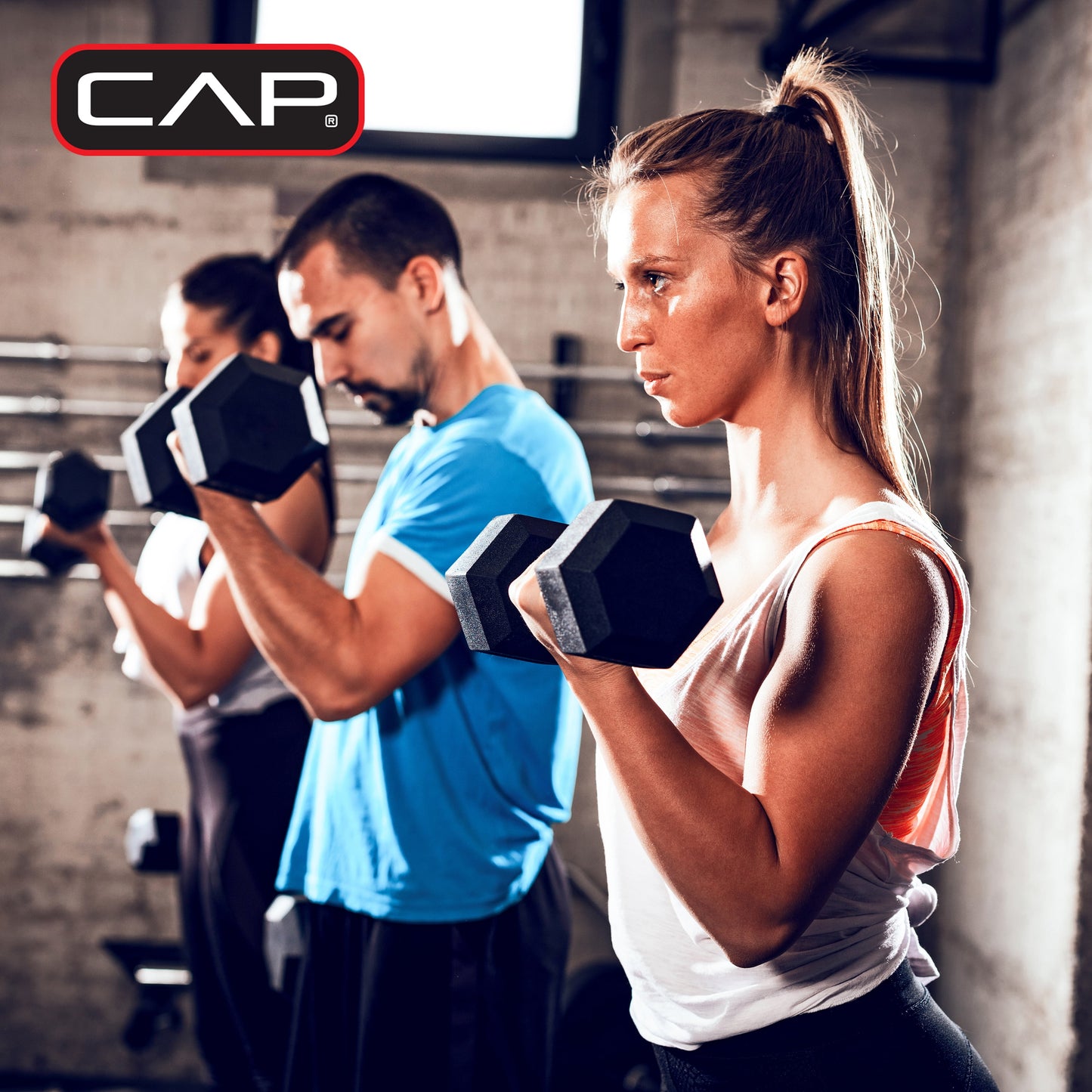 Barbell, 10Lb Coated Rubber Hex Dumbbell, Pair