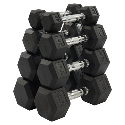 Dumbbell Set, Pairs of 5 Lb, 10 Lb, 15 Lb, and 20 Lb