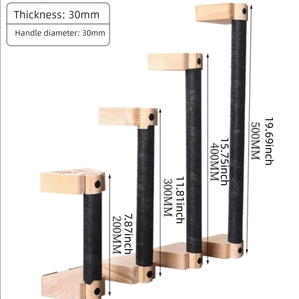 Premium Solid Wood Push-Up Bars with Thickened Handles - Non-Slip and Stable Home Fitness Equipment