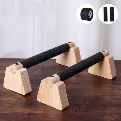 Premium Solid Wood Push-Up Bars with Thickened Handles - Non-Slip and Stable Home Fitness Equipment