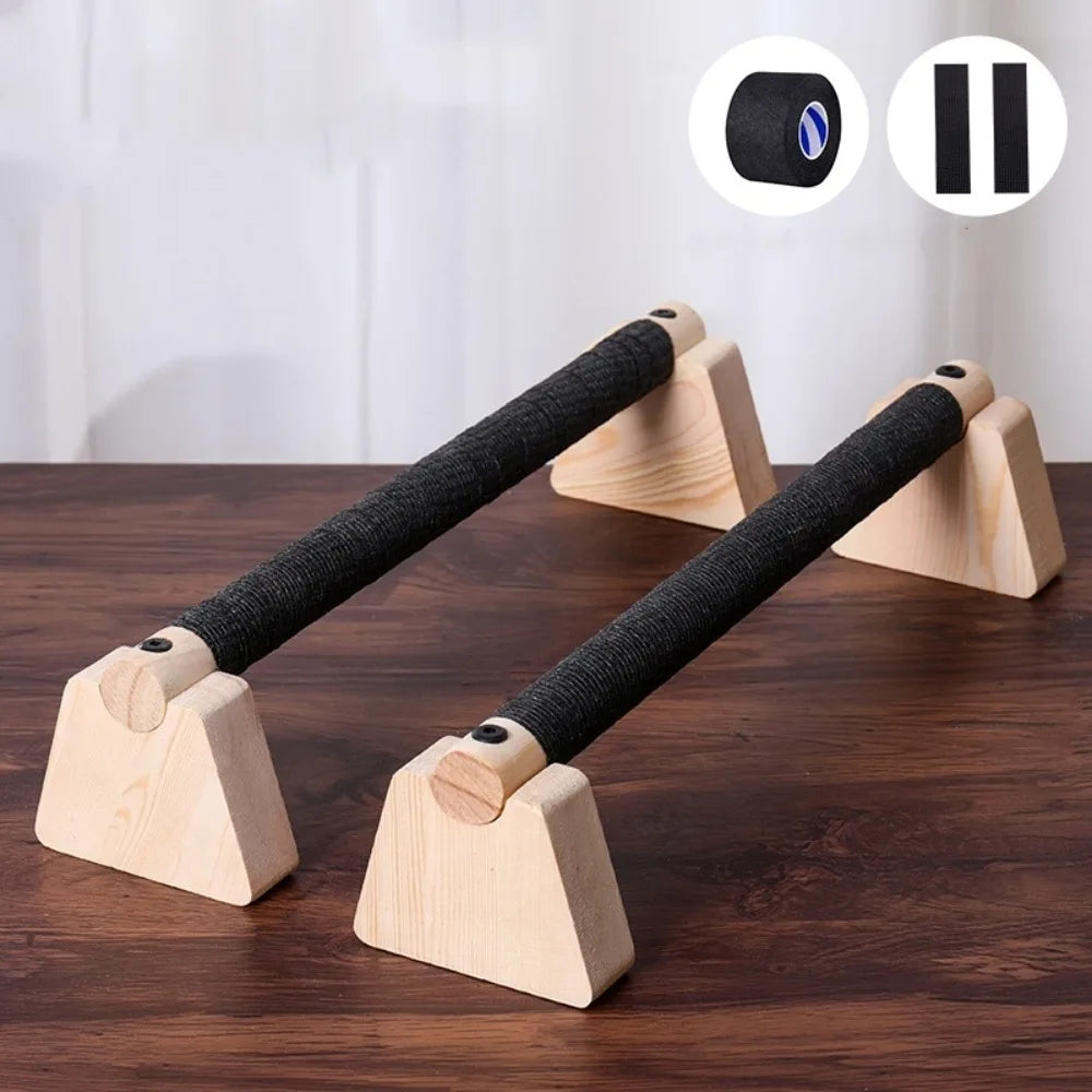 Premium Solid Wood Push-Up Bars with Thickened Handles - Non-Slip and Stable Home Fitness Equipment