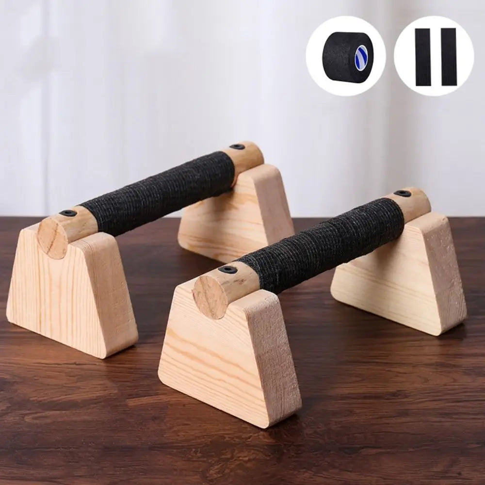 Premium Solid Wood Push-Up Bars with Thickened Handles - Non-Slip and Stable Home Fitness Equipment
