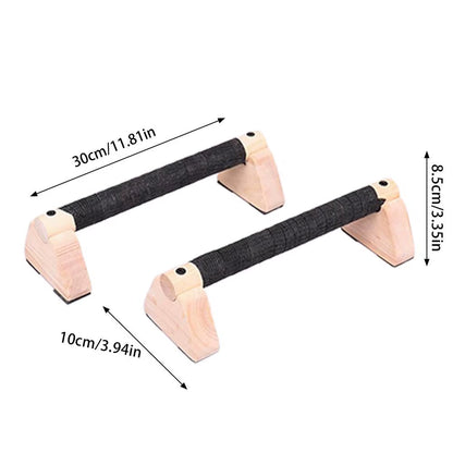2PCS Solid Wood Push up Bar Pull up Stand Handles Parallettes Handles Exercise Equipment for Home Wood Parallettes Bar